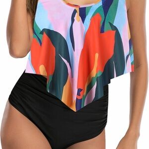 Abstract Multicolor Tankini Top